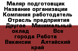 Маляр-подготовщик › Название организации ­ Компания-работодатель › Отрасль предприятия ­ Другое › Минимальный оклад ­ 20 000 - Все города Работа » Вакансии   . Алтайский край